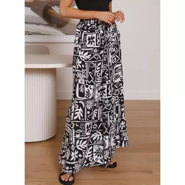 Dokotoo Pants for Women Casual Elastic Waist Wide Leg Pants with Pockets