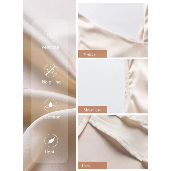 Dokotoo Tank Top for Women V Neck Satin Long Flowy Womens Tank Tops Loose Fit Cute Summer Casual Basic 2023