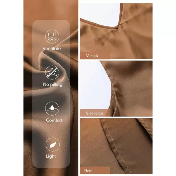 Dokotoo Tank Top for Women V Neck Satin Long Flowy Womens Tank Tops Loose Fit Cute Summer Casual Basic 2023
