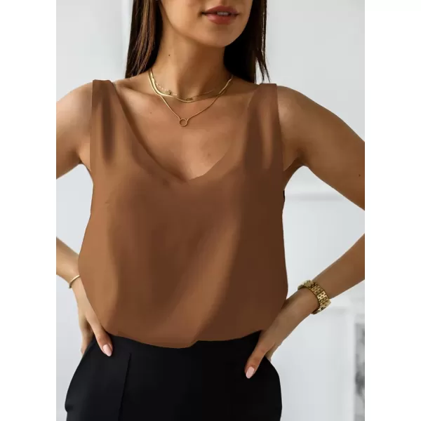 Dokotoo Tank Top for Women V Neck Satin Long Flowy Womens Tank Tops Loose Fit Cute Summer Casual Basic 2023
