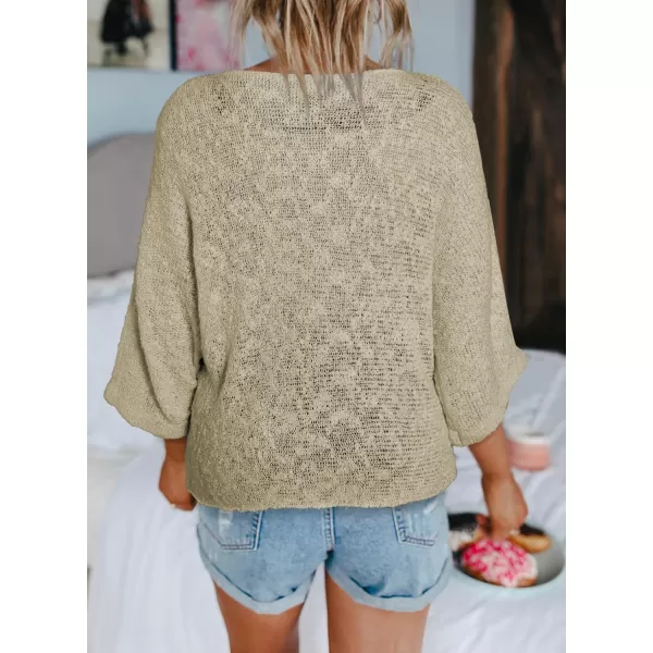 Dokotoo Womens 2023 Cute Summer Fall Color Block Striped Lightweight Comfy Cable Knit Beach Pullover Sweaters