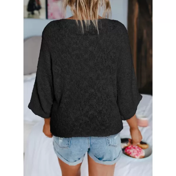 Dokotoo Womens 2023 Cute Summer Fall Color Block Striped Lightweight Comfy Cable Knit Beach Pullover Sweaters