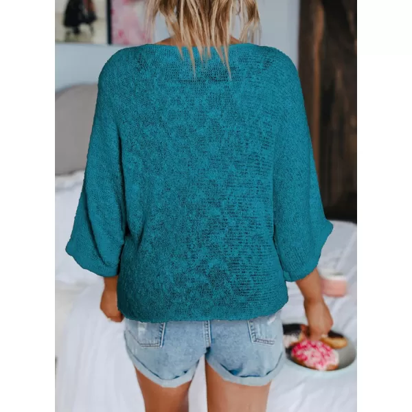 Dokotoo Womens 2023 Cute Summer Fall Color Block Striped Lightweight Comfy Cable Knit Beach Pullover Sweaters