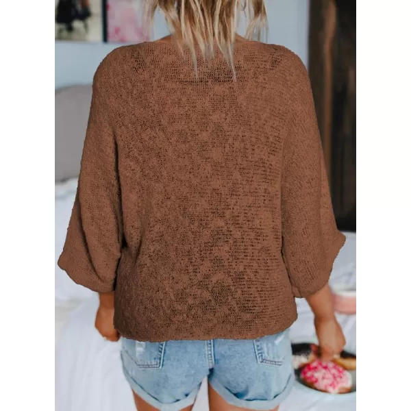 Dokotoo Womens 2023 Cute Summer Fall Color Block Striped Lightweight Comfy Cable Knit Beach Pullover Sweaters