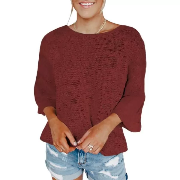 Dokotoo Womens 2023 Cute Summer Fall Color Block Striped Lightweight Comfy Cable Knit Beach Pullover Sweaters