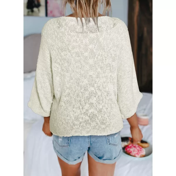 Dokotoo Womens 2023 Cute Summer Fall Color Block Striped Lightweight Comfy Cable Knit Beach Pullover Sweaters