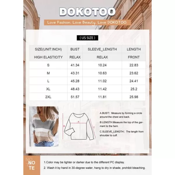Dokotoo Womens 2023 Cute Summer Fall Color Block Striped Lightweight Comfy Cable Knit Beach Pullover Sweaters