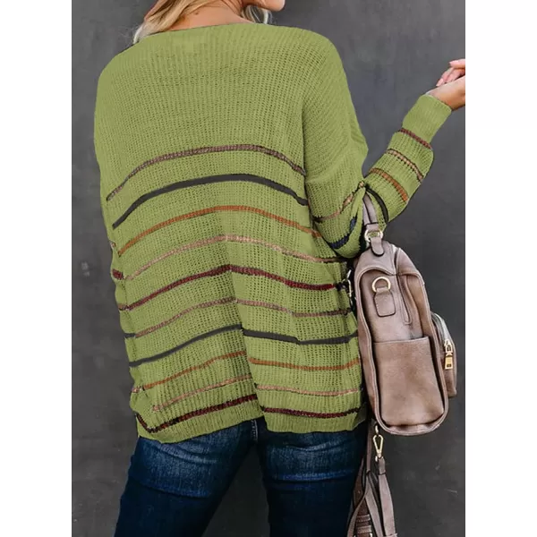 Dokotoo Womens 2023 Cute Summer Fall Color Block Striped Lightweight Comfy Cable Knit Beach Pullover Sweaters