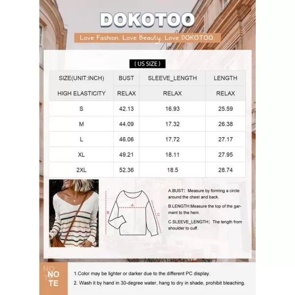 Dokotoo Womens 2023 Cute Summer Fall Color Block Striped Lightweight Comfy Cable Knit Beach Pullover Sweaters