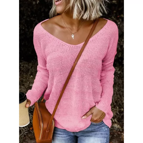 Dokotoo Womens 2023 Cute Summer Fall Color Block Striped Lightweight Comfy Cable Knit Beach Pullover Sweaters