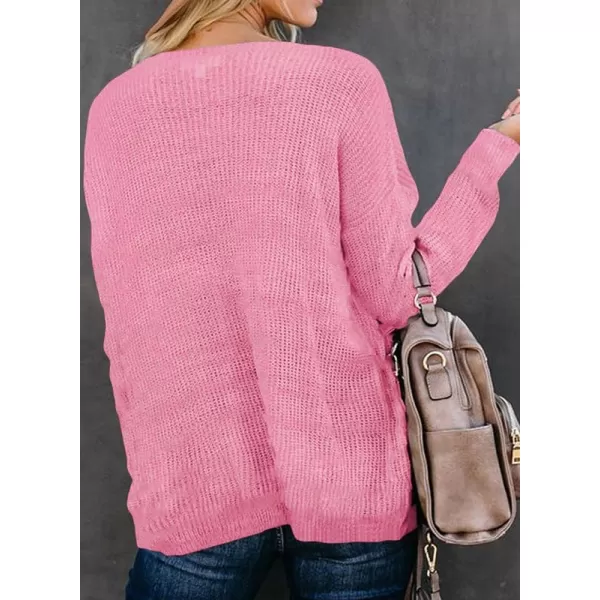 Dokotoo Womens 2023 Cute Summer Fall Color Block Striped Lightweight Comfy Cable Knit Beach Pullover Sweaters