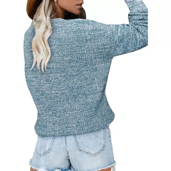 Dokotoo Womens 2023 Elegant Deep V Neck Wrap Long Sleeve Chunky Cable Knit Jumper Pullover Sweaters