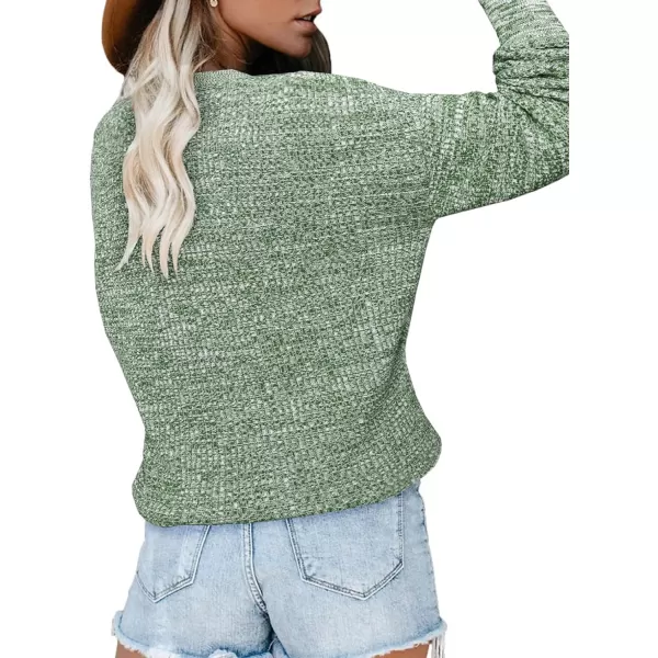 Dokotoo Womens 2023 Elegant Deep V Neck Wrap Long Sleeve Chunky Cable Knit Jumper Pullover Sweaters