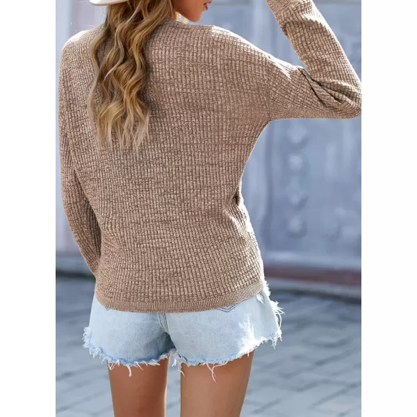 Dokotoo Womens 2023 Elegant Deep V Neck Wrap Long Sleeve Chunky Cable Knit Jumper Pullover Sweaters