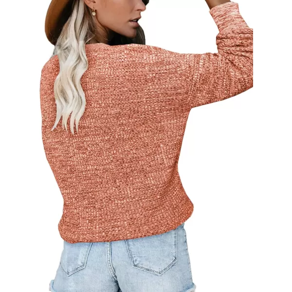 Dokotoo Womens 2023 Elegant Deep V Neck Wrap Long Sleeve Chunky Cable Knit Jumper Pullover Sweaters