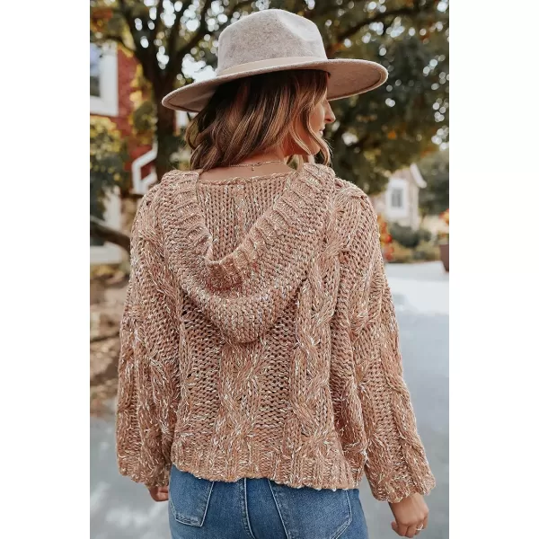 Dokotoo Womens 2023 Elegant Deep V Neck Wrap Long Sleeve Chunky Cable Knit Jumper Pullover Sweaters