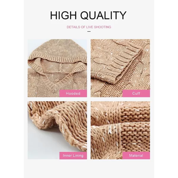 Dokotoo Womens 2023 Elegant Deep V Neck Wrap Long Sleeve Chunky Cable Knit Jumper Pullover Sweaters
