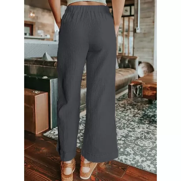 Dokotoo Women's 2023 Fashion Casual Elastic High Waisted Wide Leg Loose Work Long Palazzo Pants Trousers with Pockets