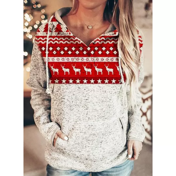Dokotoo Womens 2023 Fashion Fall Button Collar Drawstring Stitching Sweatshirts Hoodies Pullover