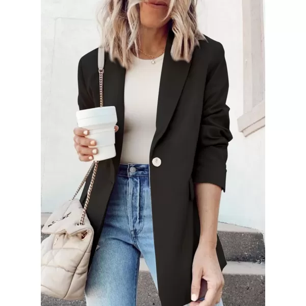 Dokotoo Womens 2023 Fashion Fall Lapel Collar Buttons Blazer Jackets for Women Business Casual