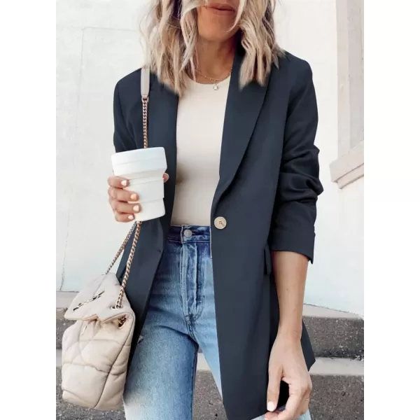 Dokotoo Womens 2023 Fashion Fall Lapel Collar Buttons Blazer Jackets for Women Business Casual