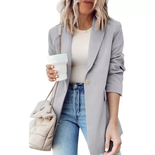 Dokotoo Womens 2023 Fashion Fall Lapel Collar Buttons Blazer Jackets for Women Business Casual