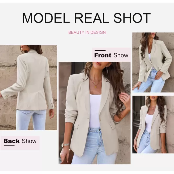 Dokotoo Womens 2023 Fashion Fall Lapel Collar Buttons Blazer Jackets for Women Business Casual