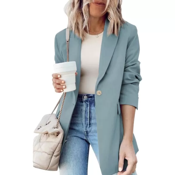 Dokotoo Womens 2023 Fashion Fall Lapel Collar Buttons Blazer Jackets for Women Business Casual