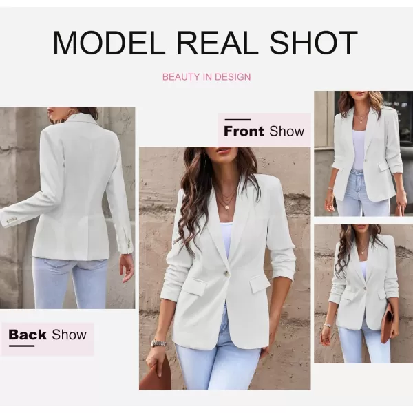 Dokotoo Womens 2023 Fashion Fall Lapel Collar Buttons Blazer Jackets for Women Business Casual