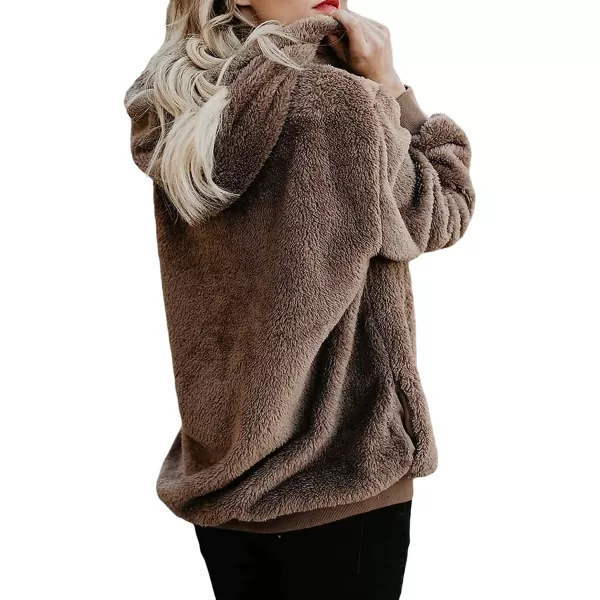Dokotoo Womens 2023 Fashion Fuzzy Warm Casual Loose Hooded Sweatshirt Hoodies with Pockets Outerwear S-XXL