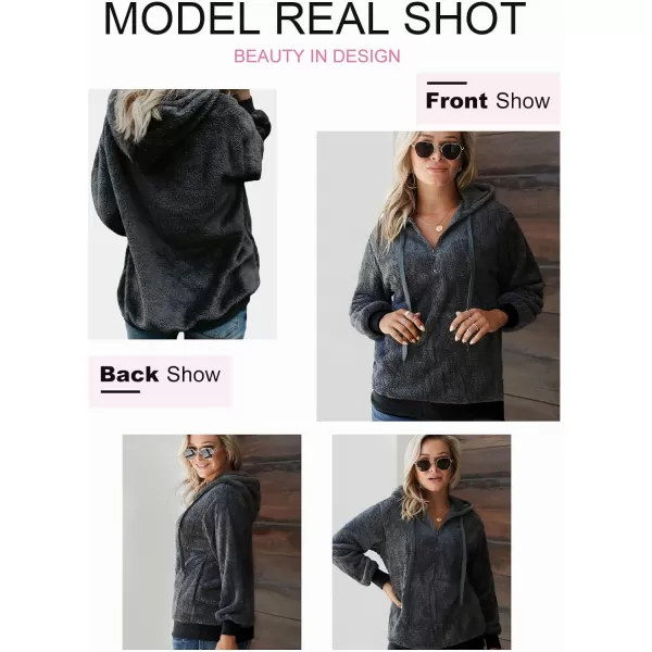 Dokotoo Womens 2023 Fashion Fuzzy Warm Casual Loose Hooded Sweatshirt Hoodies with Pockets Outerwear S-XXL