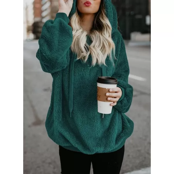 Dokotoo Womens 2023 Fashion Fuzzy Warm Casual Loose Hooded Sweatshirt Hoodies with Pockets Outerwear S-XXL