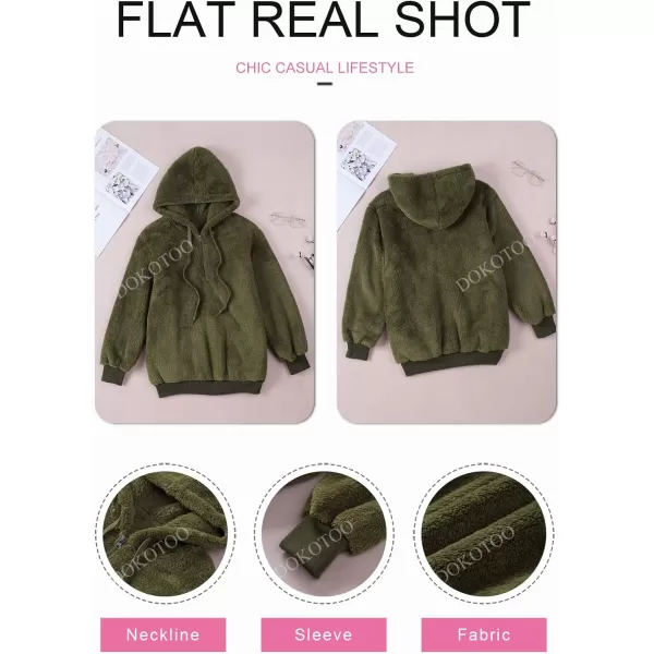 Dokotoo Womens 2023 Fashion Fuzzy Warm Casual Loose Hooded Sweatshirt Hoodies with Pockets Outerwear S-XXL