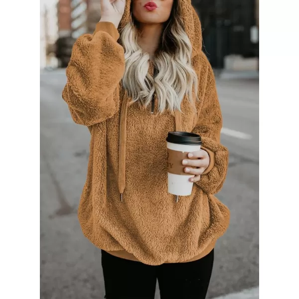 Dokotoo Womens 2023 Fashion Fuzzy Warm Casual Loose Hooded Sweatshirt Hoodies with Pockets Outerwear S-XXL