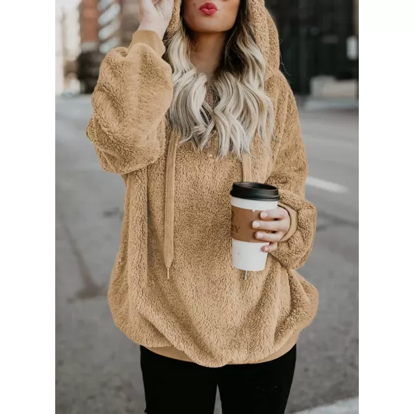 Dokotoo Womens 2023 Fashion Fuzzy Warm Casual Loose Hooded Sweatshirt Hoodies with Pockets Outerwear S-XXL