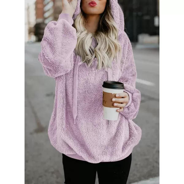 Dokotoo Womens 2023 Fashion Fuzzy Warm Casual Loose Hooded Sweatshirt Hoodies with Pockets Outerwear S-XXL