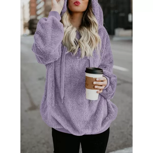 Dokotoo Womens 2023 Fashion Fuzzy Warm Casual Loose Hooded Sweatshirt Hoodies with Pockets Outerwear S-XXL