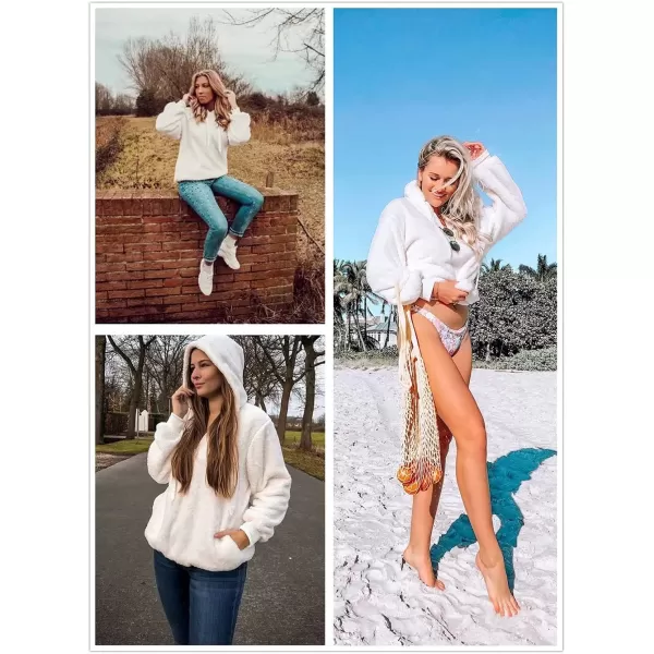 Dokotoo Womens 2023 Fashion Fuzzy Warm Casual Loose Hooded Sweatshirt Hoodies with Pockets Outerwear S-XXL