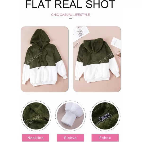 Dokotoo Womens 2023 Fashion Fuzzy Warm Casual Loose Hooded Sweatshirt Hoodies with Pockets Outerwear S-XXL