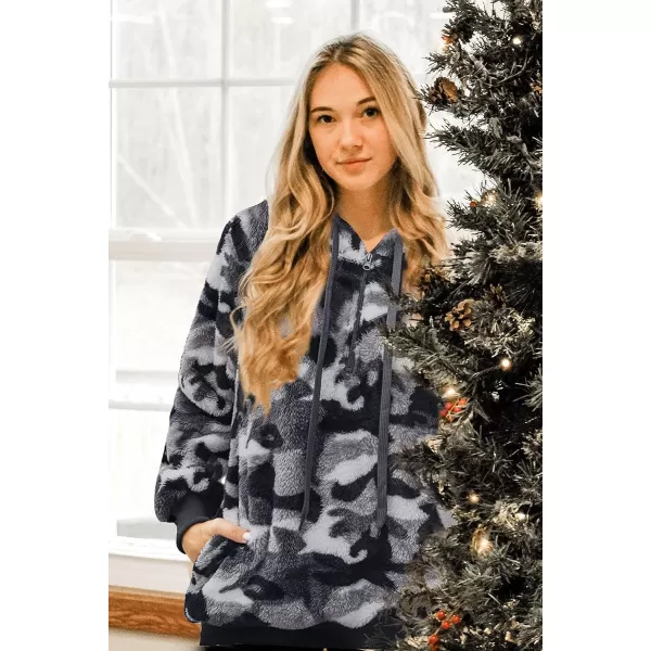 Dokotoo Womens 2023 Fashion Fuzzy Warm Casual Loose Hooded Sweatshirt Hoodies with Pockets Outerwear S-XXL