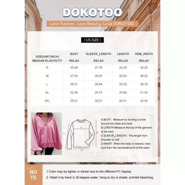 Dokotoo Womens 2023 Fashion Oversized Loose Lantern Sleeve Button Collar Pullover Sweatshirts Tops