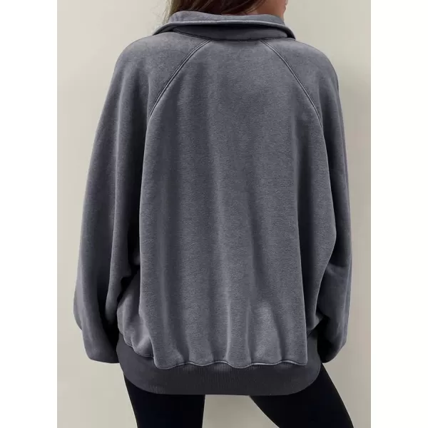 Dokotoo Womens 2023 Fashion Oversized Loose Lantern Sleeve Button Collar Pullover Sweatshirts Tops