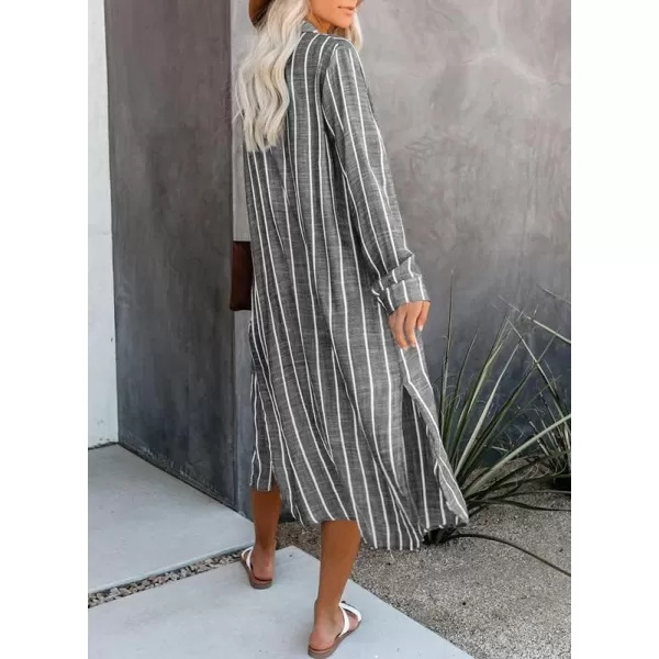 Dokotoo Womens 2023 Fashion Striped Print Kimono Tassel Casual Cardigan Loose Cover ups S-XL