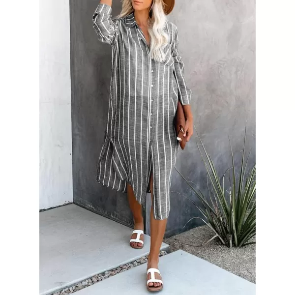 Dokotoo Womens 2023 Fashion Striped Print Kimono Tassel Casual Cardigan Loose Cover ups S-XL