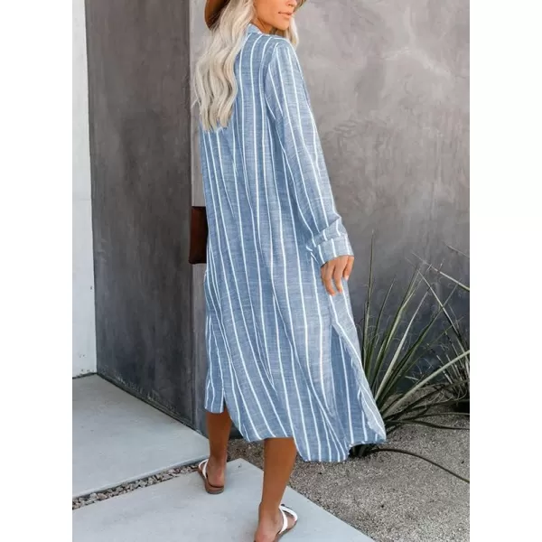 Dokotoo Womens 2023 Fashion Striped Print Kimono Tassel Casual Cardigan Loose Cover ups S-XL