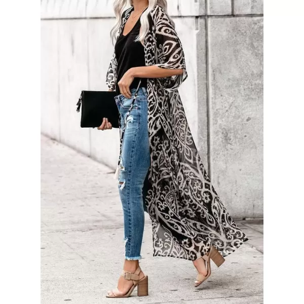 Dokotoo Womens 2023 Fashion Summer Print Kimono Casual Cardigans Loose Cover ups