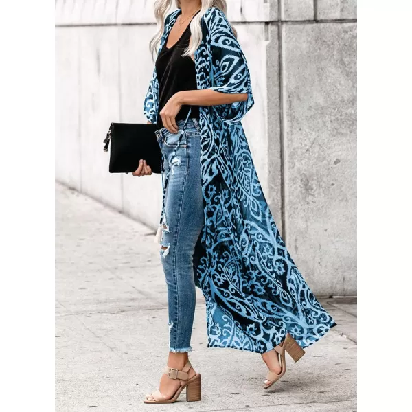 Dokotoo Womens 2023 Fashion Summer Print Kimono Casual Cardigans Loose Cover ups