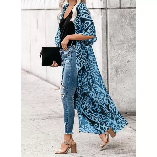 Dokotoo Womens 2023 Fashion Summer Print Kimono Casual Cardigans Loose Cover ups