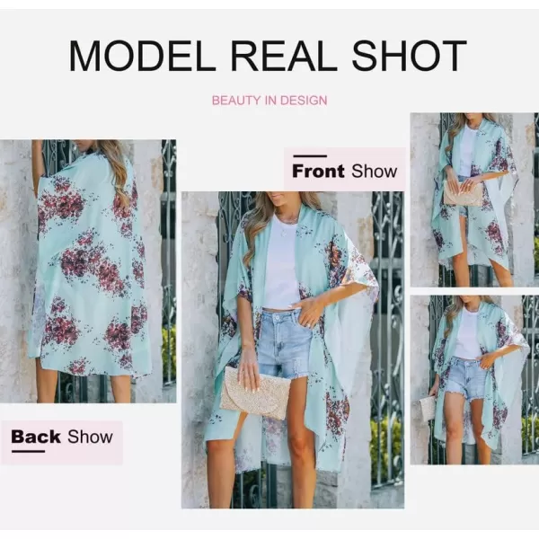 Dokotoo Womens 2023 Fashion Summer Print Kimono Casual Cardigans Loose Cover ups