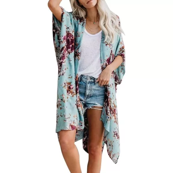 Dokotoo Womens 2023 Fashion Summer Print Kimono Casual Cardigans Loose Cover ups